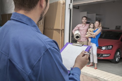 Safety-focused van move with protective equipment