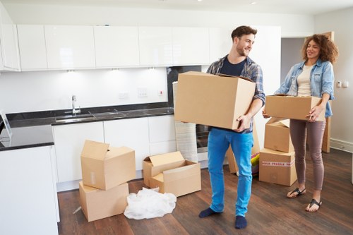 Professional removals team handling a move in Belsize Park