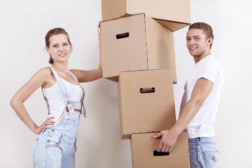 Professional moving van near Belsize Park homes