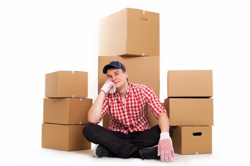 Packing team working in a Belsize Park property